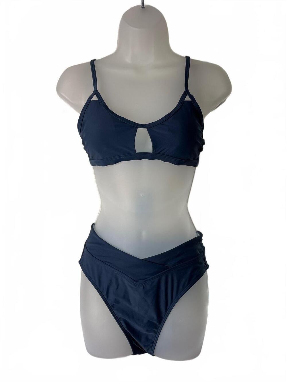 Cupshe Navy Blue Two-Piece Bikini Set Size Small